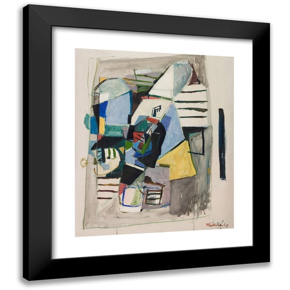 Jakob Weidemann 12x14 Black Modern Framed Museum Art Print Titled - Composition in (1945)