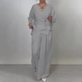 thumbnail image 5 of MSJUHEG Beach Sets for Women Linen Pants Women Linen Sets for Women 2 Piece Womens Two Piece Sets Summer Two Piece Outfits Summer Travel Outfits for Women 2 Piece Sets Gray M, 5 of 9