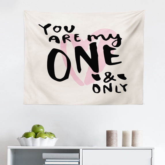 One and Only Saying Tapestry, Famous Mark Twain Quoting Saying Joyous Motivating Words, Fabric Wall Hanging Decor for Bedroom Living Room Dorm, 2 Sizes, Dark Peach Cinnamon, by Ambesonne