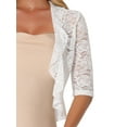 thumbnail image 5 of DARING DIVA Lace Shrug Ruffle Cardigan Open Front Half Sleeve Bolero XL White, 5 of 6