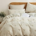 thumbnail image 3 of Funda Nórdica Queen Size Chenille Beige Cute Heart Love Textured, 3 of 8