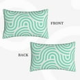 thumbnail image 4 of YFYANG Super Soft Rectangular Plush Cushion Cover (Without Pillow Insert), Green Line Art Comfort and Non-Pilling Hidden Zip Bedroom Sofa Pillowcases, 16"x24", 4 of 9