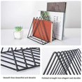 thumbnail image 3 of Metal Magazine Rack, Triangular Desk Organizer with 9 Compartments for Office, Documents, CD, Magazine, 3 of 5