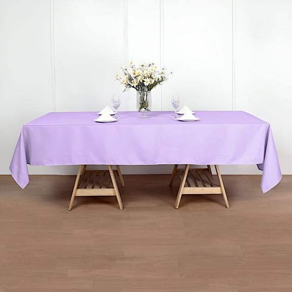 Balsa Circle 60 x 102 in Lavender Rectangle Polyester Tablecloth Table Cover Linens for Wedding Party Events Kitchen Dining