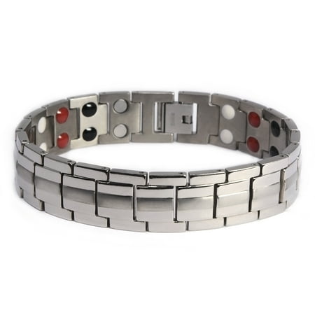 Elite Titanium Bracelets - Men's Quad-Element Titanium Magnetic Bracelet - 12,800 Gauss B246