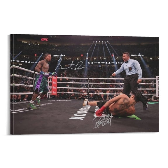 Tank Davis KO Ryan Garcia Canvas Poster Bedroom Decor Canvas Poster Wall Art Picture Prints Hanging Photo Gift Decor Home Posters Artworks 20x30inch(50x75cm)