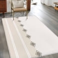 thumbnail image 3 of Khaki Linear 4'x6' Area Rugs Minimalist Boho Cream Beige Stripes Farmhouse Washable Area Rugs Non-Slip Indoor Floor Mats Carpet for Living Room Bedroom Dining Room, 3 of 9