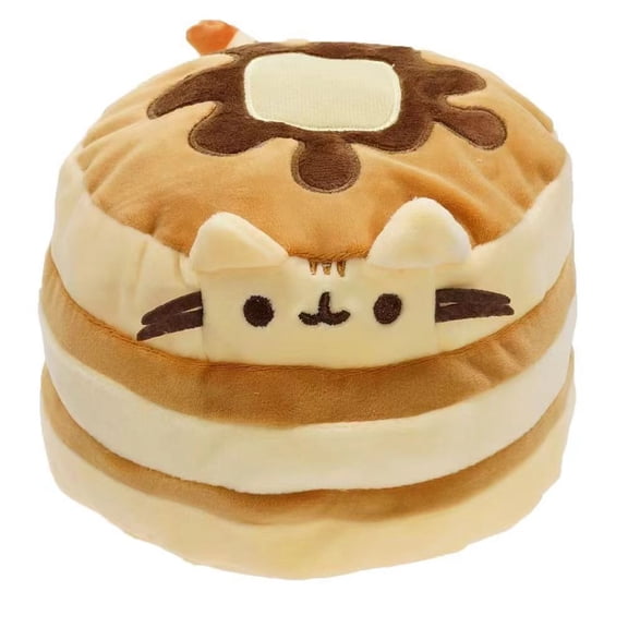 BESTSKY the Cat Pancake Plush Toy Stuffed Animal for Ages 8 and Up,Brown,6"
