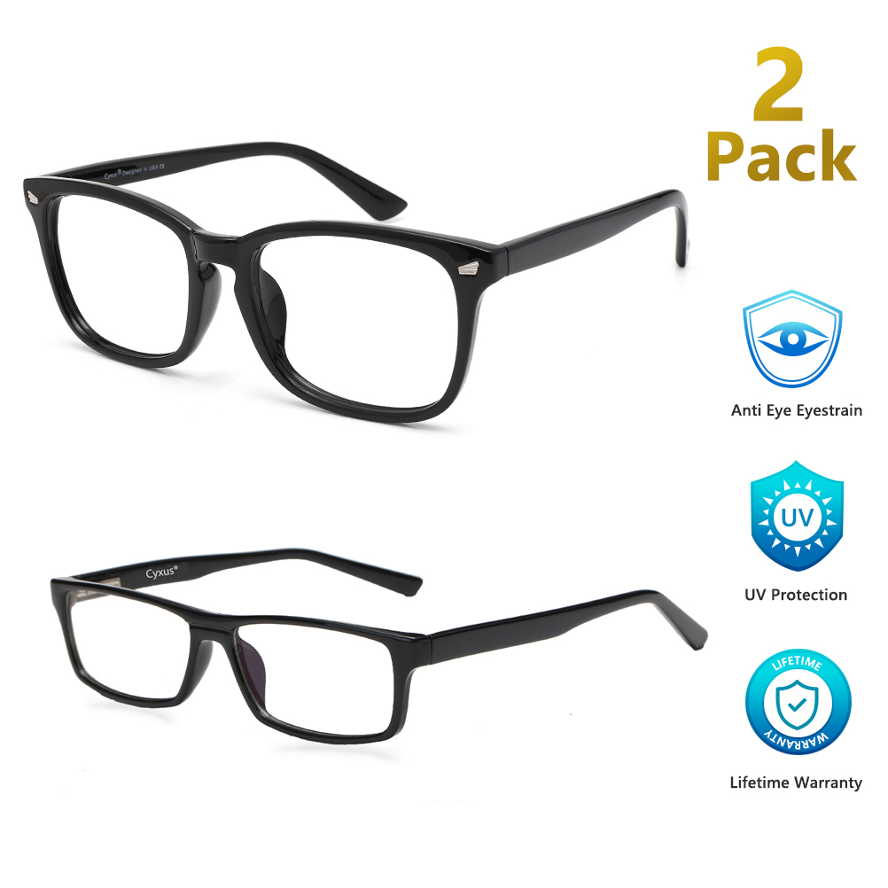 Cyxus 2 Packs Blue Light Blocking Glasses Filter UV420 Anti Eyestrain