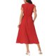 thumbnail image 3 of INSPIRE CHIC Vestido de Verano Midi Sin Mangas de Cintura Alta con Escote en V y Volantes Rojos S, 3 of 6