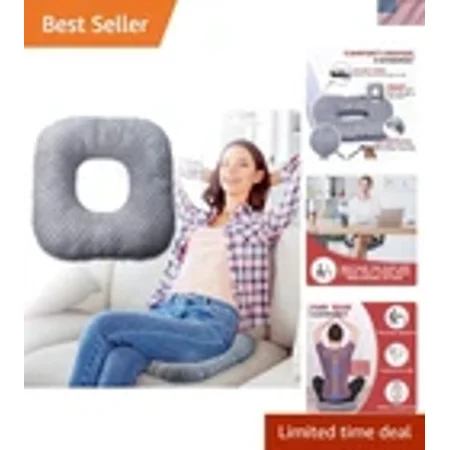 Stuffed Donut Pillow Seat Cushion | for Tailbone and Coccyx Pain, Hemorrhoids...