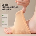 thumbnail image 4 of Women Open Toe Half Sock Cotton Half Foot Toe Topper Liner Socks Seamless Flat Boat Socks Elastic Forefoot Massage Socks for Pain Relief, 4 of 8