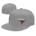 thumbnail image 4 of DouZhe Cap Flat Brim Snapback Hat, Venezuela Carte Drapeau Imprime Réglable Gris Adulte Baseball Cap, 4 of 6