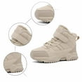 thumbnail image 4 of WhouRiu Big Boy Outdoor Sneakers Winter Lined Thermal Ankle Boots Kids Warm Insulated Athletic Walking Sneakers Beige Little Child13.5, 4 of 8