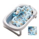 thumbnail image 2 of Cojín de baño para bebé con malla ajustable y soporte flotante para recién nacidos, color azul arcoíris, 2 of 14