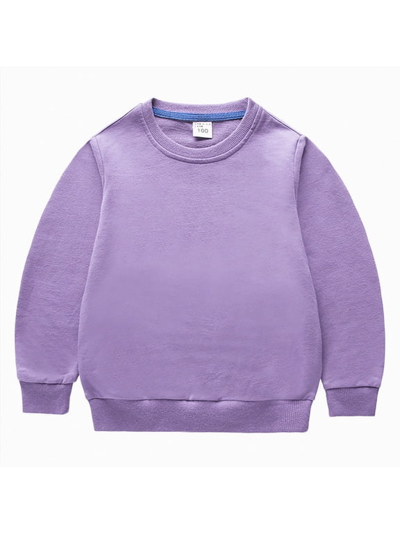 Kids Cotton Sweatshirt Basic Thin Long Sleeve Crewneck Pullover for Toddler and Girls Tops,18-24 M