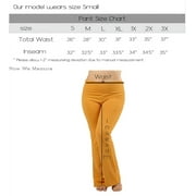 Zenana Womens & Plus Stretch Cotton Foldover Waist Bootcut Workout Yoga Pants