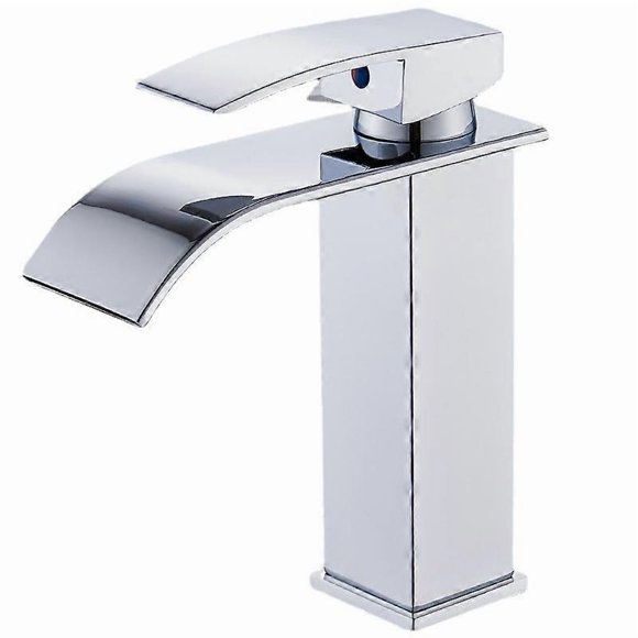 Modern Waterfall Bathroom Faucet, Elegant Design Waterfall Sink Faucet, Silver18.2*17*4.9cm