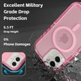 thumbnail image 4 of For iPhone 16 Transparent Phone Case Compatible with MagSafe, Triple Layer Magnetic Charging Case, iPhone 16 Heavy Duty Shockproof and Drop-Proof Phone Case, 6.1 inch,Crystal Pink, 4 of 6