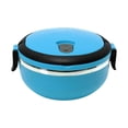 thumbnail image 2 of Hot Lunch Container, Round Single Layer Insulated Lunch Box, Blue Hot Lunch Container for Adults and Kids, Portable Warmer Lunch Box with Locking Lid, Airtight One-Piece Circular, 2 of 6