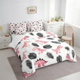 thumbnail image 2 of Feelyou Cute Pink Dinosaur Twin Bedding Sets 7-Piece, Cartoon Animal Bedding Comforter Set, Tropic Palm Plant Sheet Sets, Lightweight Room Decor, 2 of 7
