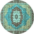 thumbnail image 1 of Ahgly Company Indoor Round Abstract Light Blue Modern Area Rugs, 6' Round, 1 of 4