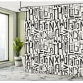 thumbnail image 5 of Ambesonne Abstract Shower Curtain, Grunge Letters Pattern, 69"Wx70"L, Charcoal Grey White, 5 of 5