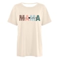thumbnail image 3 of XIAONU Womens Letter Print Tee Short Sleeve Crewneck Pullover T-Shirt Breathable Minimalist Family T-Shirts, 3 of 3