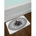 thumbnail image 2 of Toga Party Bath Mat, Label with Greek Pattern Spartan Figures Silhouette Retro Icon Design, Non-Slip Plush Mat Bathroom Kitchen Laundry Room Decor, 29.5 X 17.5 Inches, Grey Black White, Ambesonne, 2 of 2