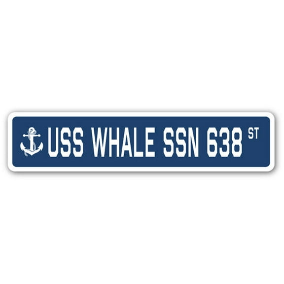 SignMission SSN-Whale Ssn 638 4 x 18 in. A-16 Street Sign - USS Whale SSN 638