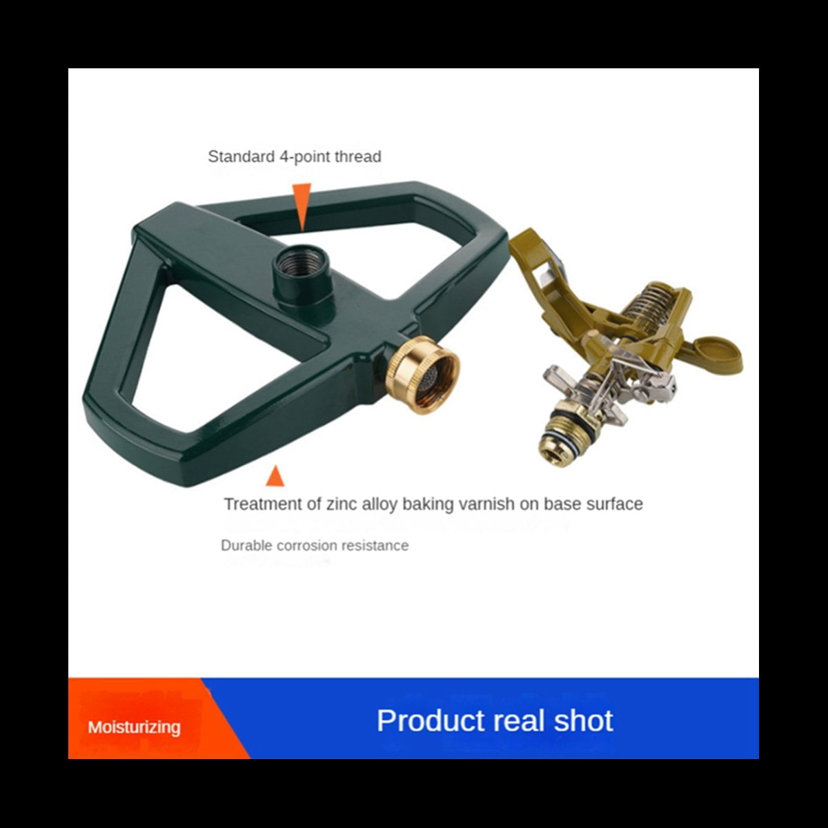 Impact Sprinkler with Base, Circular Sprinkler with Sprinkler Head, Garden Hose Sprinklers System for Lawn Yard Garden
