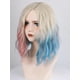 thumbnail image 2 of Peluca AKZKQKER Enid, rubia rizada, rosa y azul con diadema, 2 of 7