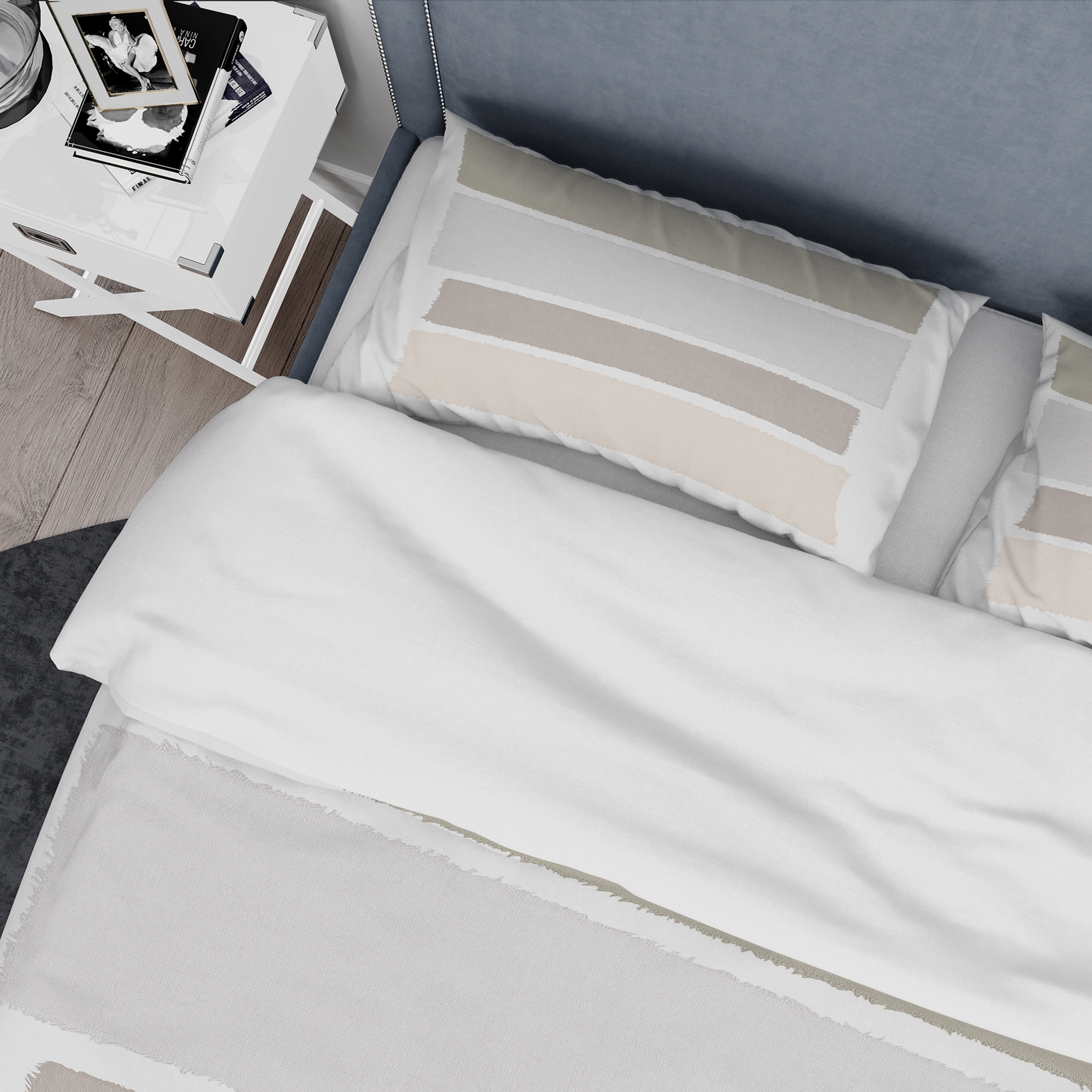 Designart 'Painted Weaving I Neutral on White Sq' Geometric Duvet Cover Set
