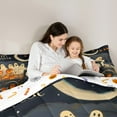 thumbnail image 4 of Manfei Funny Ghost Bedding Sets Queen Size,Halloween Pumpkin Lantern Comforter Sets with Sheets,Autumn Maple Truck Bed in a Bag Queen Size,Microfiber Bedroom Decor Reversible,7-Piece, 4 of 7