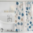 thumbnail image 2 of Blue Brown Botanical Shower Curtain Set - Extra Long 72" x 96" Washable Bathtub Curtain with 12 Hooks, Pastoral Summer Leaves Watercolor Waterproof Fabric Stall Shower Curtains for Bathroom Décor, 2 of 6