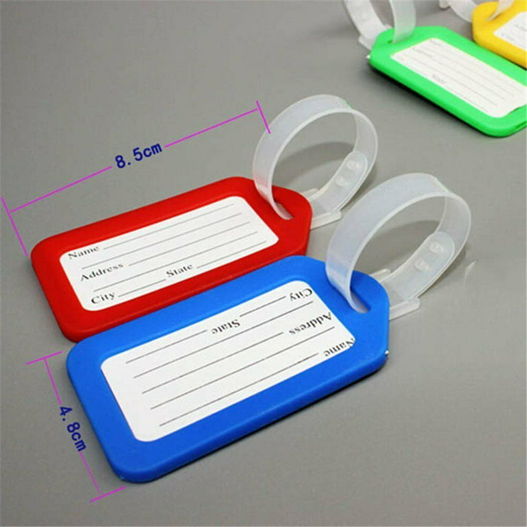 2 Travel Luggage Bag Tag Plastic Suitcase Baggage Office Name Address ID  Label