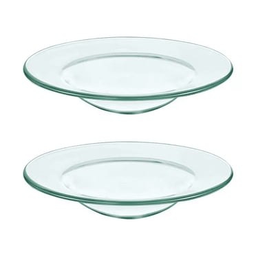 Vestitly Patelai Replacement Oil Warmer Dish Round Glass Dish Wax Melt Candle Warmer Bowl Plate Lid Tray for Aroma Therapy Lamp Electric Lamps Oil and Tart(2 Pieces,4.5*2.1in)
