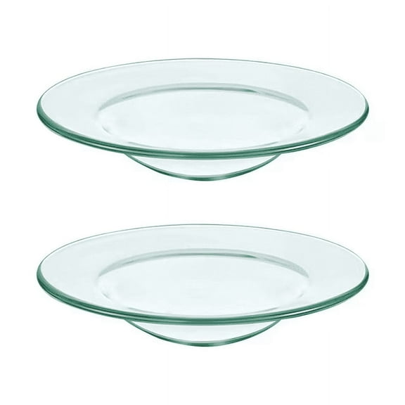 Vestitly Patelai Replacement Oil Warmer Dish Round Glass Dish Wax Melt Candle Warmer Bowl Plate Lid Tray for Aroma Therapy Lamp Electric Lamps Oil and Tart(2 Pieces,4.5*2.1in)
