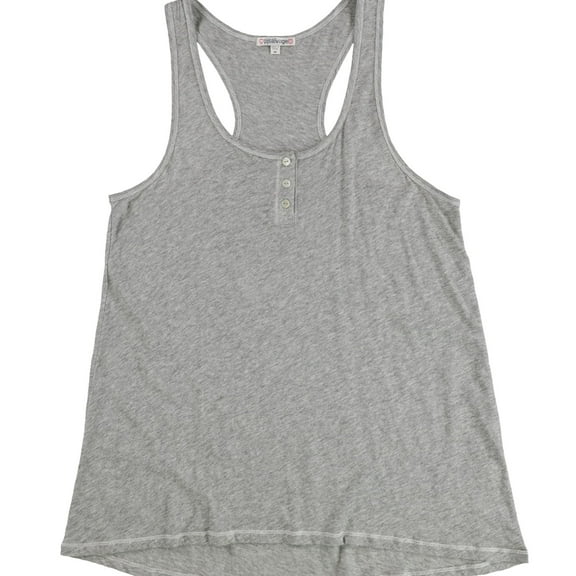 P.J. Salvage Womens Heathered Henley Pajama Sleep Tank Top, Grey, Medium