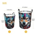 thumbnail image 3 of Fotbe Tie-Dye Wolf Head Cesto de Ropa con Asas, Cesto Impermeable de Gran Capacidad, Bolsa de Lavado para Dormitorio, Cesto de Ropa con Ruedas y Asas-Medium, 3 of 6