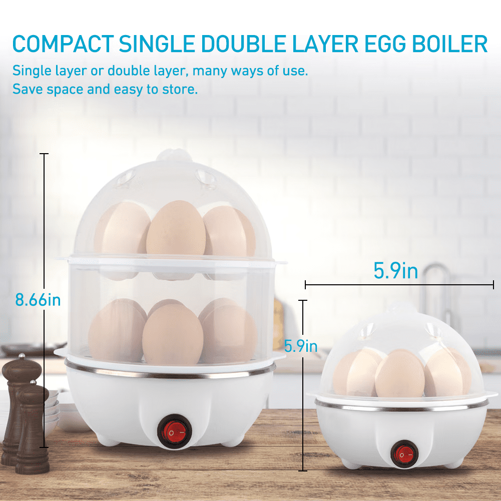 OPCUS Egg Cooker with Auto Off Rapid Egg Boiler Electric 14 Egg Capacity  Hard Boiled Egg Cooker Microwave White