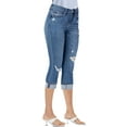 thumbnail image 4 of luvamia Capri Pants for Women High-Rise Cropped Jeans Distressed Summer Denim Capris Size M Fit Size 8 Size 10, 4 of 8