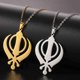 thumbnail image 2 of Classic Sikhism Symbol Necklace for Women Men Stainless Steel Sikh Khanda Necklaces Religious Protection Amulet Jewelry, 2 of 5