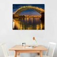 thumbnail image 2 of Creowell Canvas Wall Art Prints Picture Bayonne Bridge at dusk Framed Artwork Wall Painting Home Decor for Living Room Bedroom Ready to Hang 20x16 Inch, 2 of 3