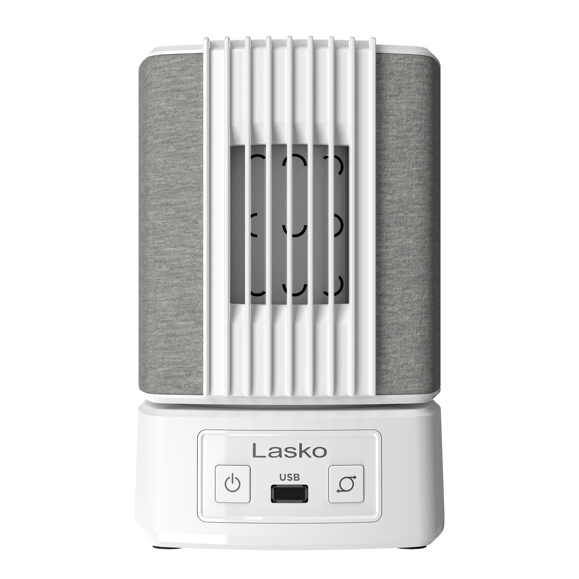 Lasko 8" SlumberBreeze 2-in-1 Personal Fan with White Noise, White, SB101