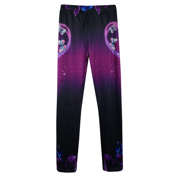Moonker Women Fashion Butterfly Print Yoga Pants Plus Size Silm