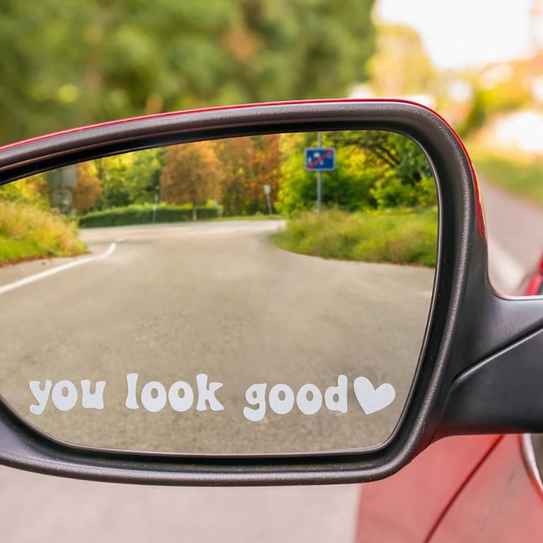 3-Pack 'Blessed' Car Rearview Mirror Decals - Self Affirmation Stickers, Waterproof & Removable (Blue)