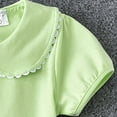 thumbnail image 4 of Toddler Girls Short Solid Color T Shirt Baby Kids Girl Collared Tee Tops Soft Cotton Blouses Shirts Casual Clothes, 4 of 7