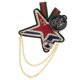 thumbnail image 5 of coser estrella insignia borla cadena tela broche alfileres bisutería Salvador Insignia de tela Broche, 5 of 7