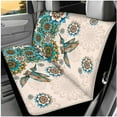 thumbnail image 3 of Pzuqiu 14 Pcs Front Rear Car Seat Cover Steering Wheel Seat Belt Headrest Coasters Center Console Pad Keychain Automotive Seat Cover Accessories Decor Gift for Women Boho Flower Hummingbird, 3 of 7